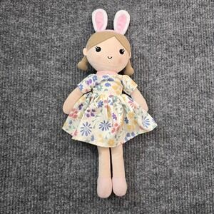 Linzy Toys, Spring Easter Emily Rag Doll with pink Bunny Ears  Plush Stuffed Toy